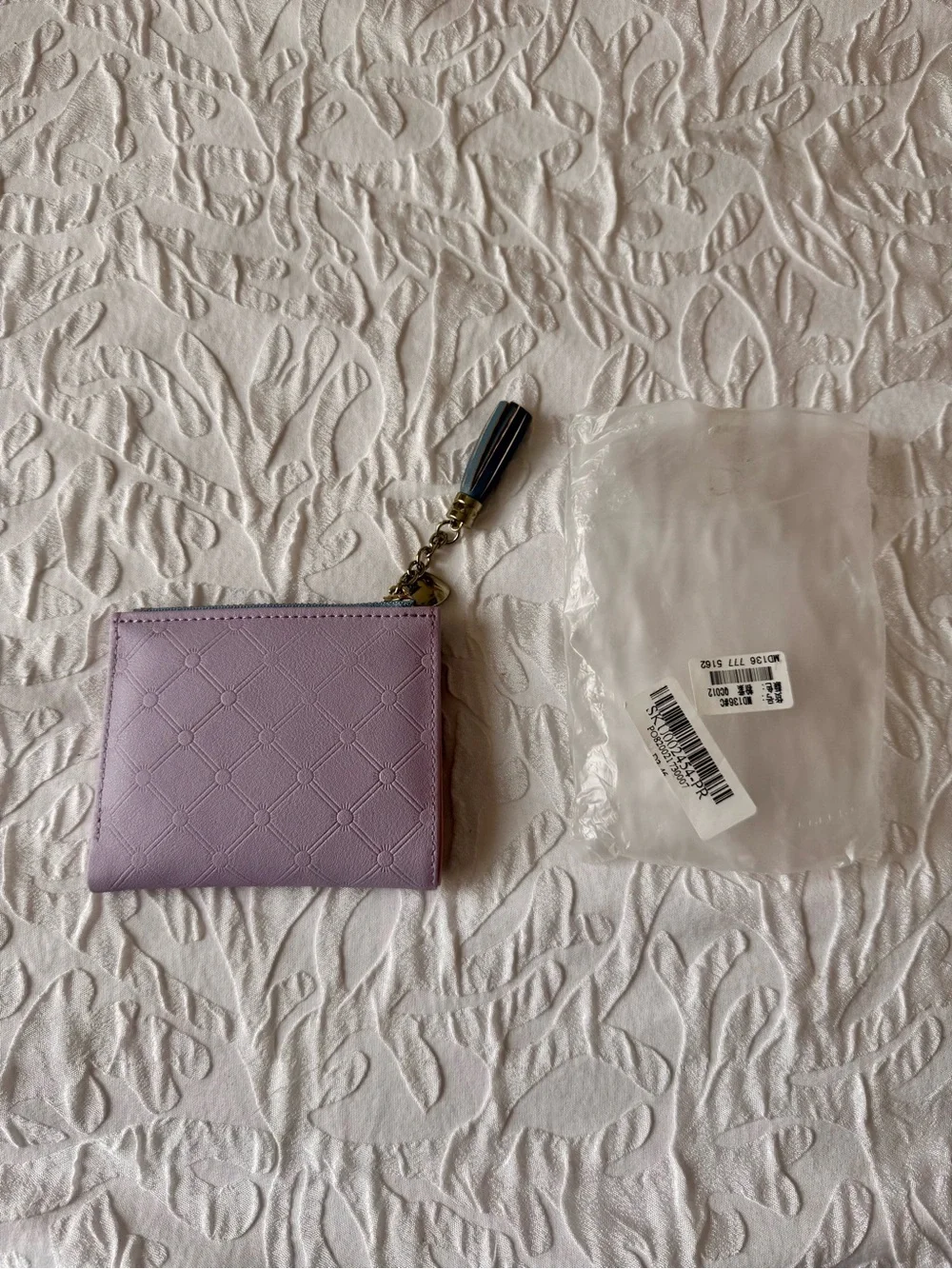 Women's Short Wallet Small Bi-fold Coin Pocket Tassel Charm Purple Blue New